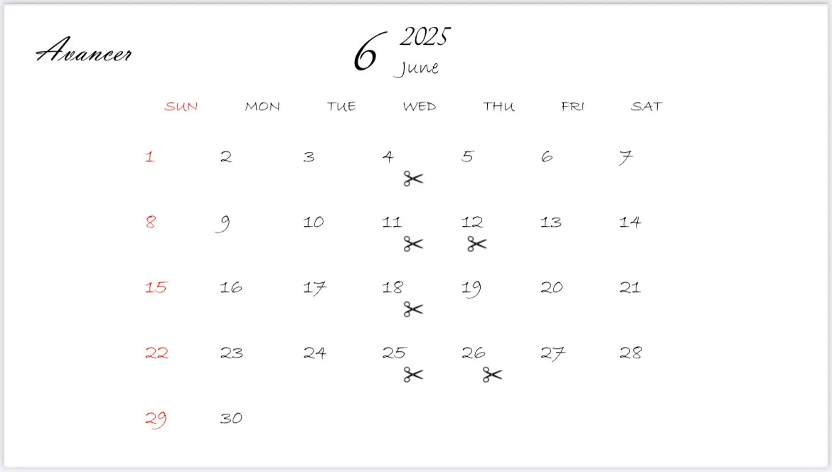 【６月の休みとお知らせ】辻堂/ショートカット/ツイストスパイラルパーマ/ヘッドスパ